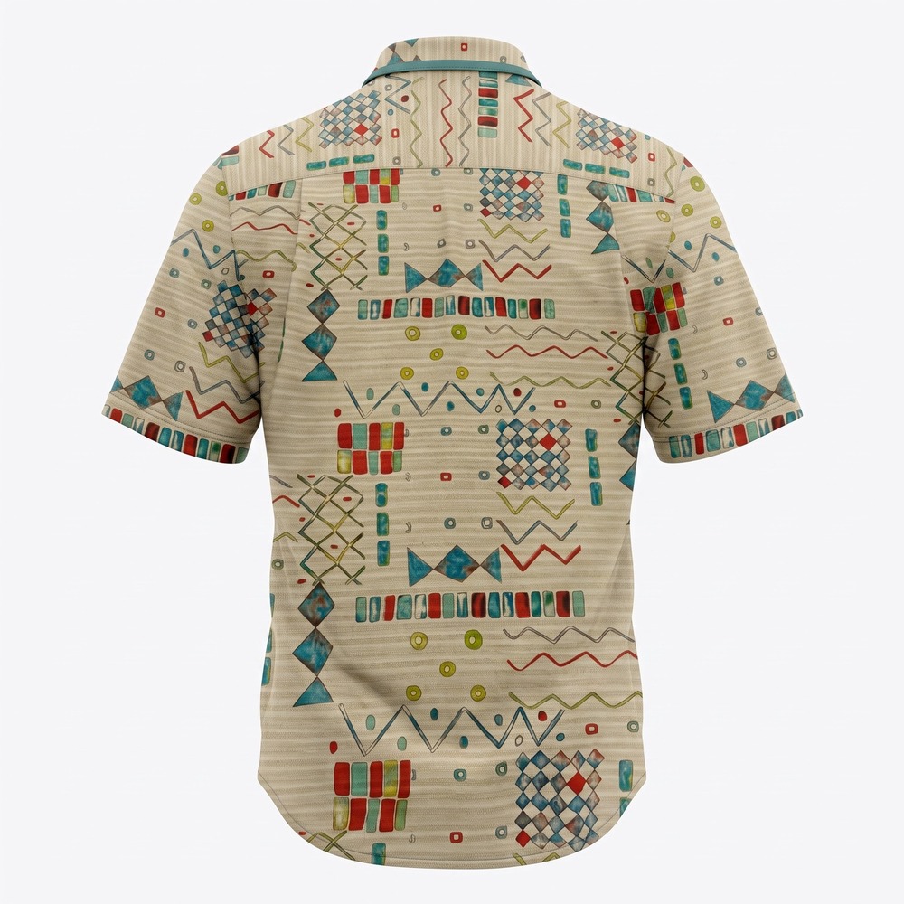 The Territory Ahead Mens Silk Abstract Geometric Short Sleeve Button Up Shirt M - Picture 2 of 7